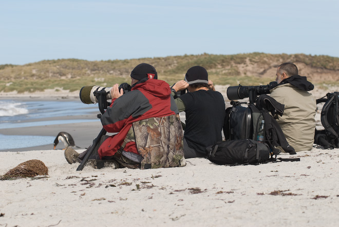 Fotógrafos en la playa